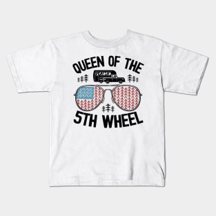 Queen Of The 5th Wheel Funny Camping Kids T-Shirt